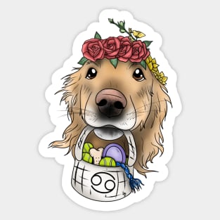 Cancer Golden retriever Sticker